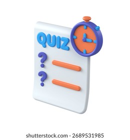 3D Learning Management System Quizzes Illustrations