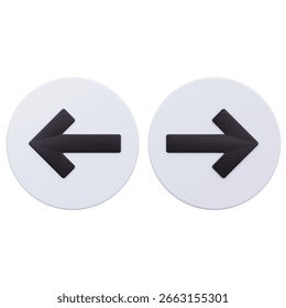 3D Left Right Navigation Arrows