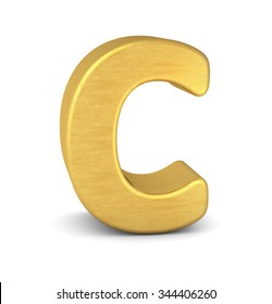 3d Letter C Gold