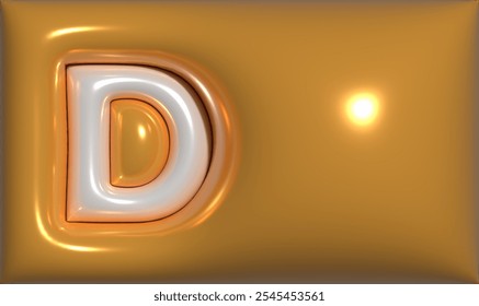 3D Letter D Icon: Vector Background with Copy Space for Email and Communication - Powered by Shutterstock