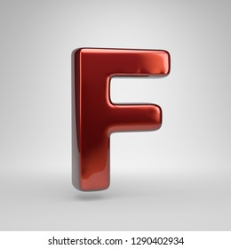 3d Letter F Uppercase Red Glossy Stock Illustration 1290402934 