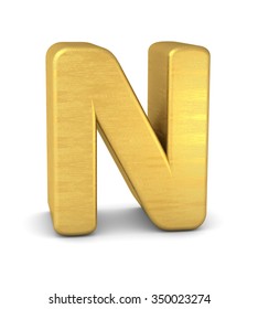 3d Letter N Gold