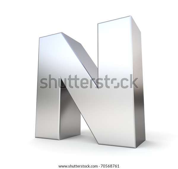 3d Letter N My Metal Letter Stock Illustration 70568761