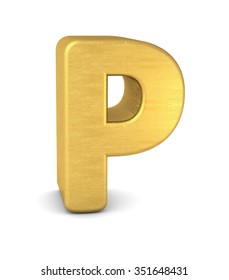 3d Letter P Gold