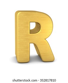 3d Letter R Gold