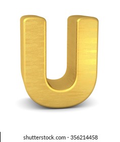 3d Letter U Gold