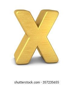 3d Letter X Gold