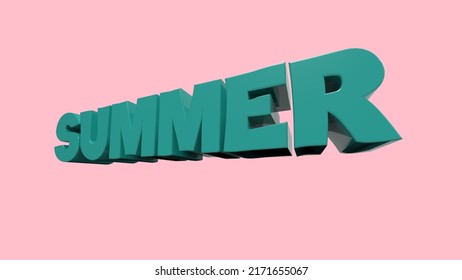 3d Lettering Summer On Pink Decoration Stock Illustration 2171655067 ...