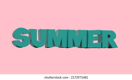 3d Lettering Summer On Pink Decoration Stock Illustration 2172971481 