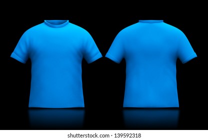 Blue Tshirt Outline / Man curled headed silhouette vector. - For ...
