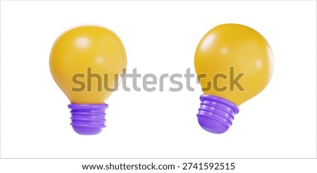 3D Light Bulb Icon for Creative Idea and Business Innovation