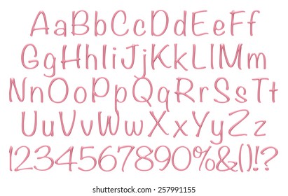 3d Light Pink Alphabets Numbers On Stock Illustration 257991155 ...