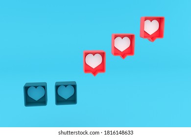 3d Like Ikons On Blue Background