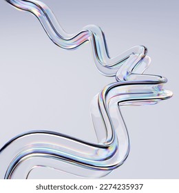3d line  modern abstract design element 3d rendering  futuristic liquid shape  glass color gradient wave – poster design template