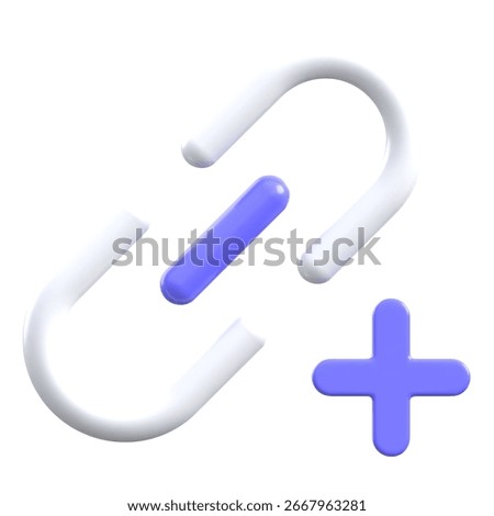 3D Link Add Connection Variant UI Icon for Digital Applications