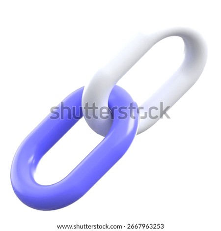 3D Link Connection UI Icon for Hyperlinks and Networking