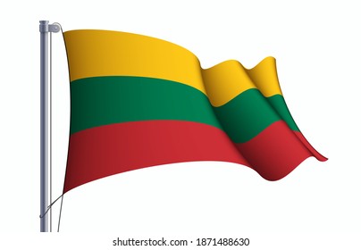 3d Lithuania flag state symbol isolated on background national banner. Greeting card National Independence Day of the Republic of Lithuania. Illustration banner with realistic state flag. - Powered by Shutterstock