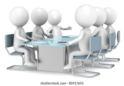 3d Little Human Characters X6 Discussing Stock Illustration 85917655 ...