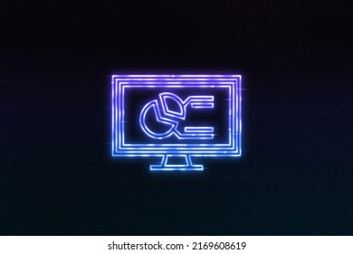 3D Live Migration And Management Monitoring Tools Icon Neon Sign