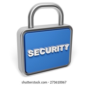 3D. Lock, Padlock, Security.