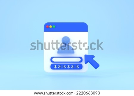 3D. Login screen of the operating system user.