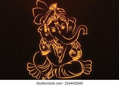 3d Lord Ganesha Wallpaper Neon Sign