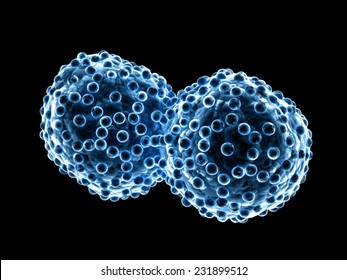 3d Lung Cancer Cells Isolated On Dark Background