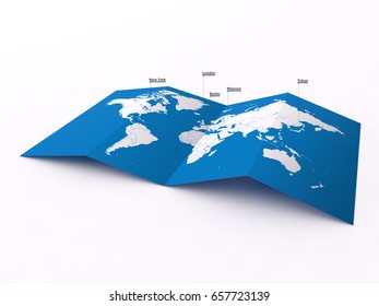 3d made world map on white background