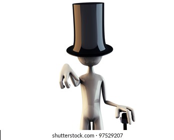 3d Man Black Top Hat Stock Illustration 97529207 | Shutterstock