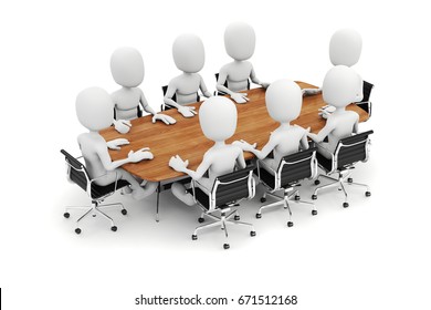 3d Man Business Meeting On White Stock Illustration 671512168 ...