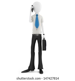 3d Man Business Man Talking Phone Stock Illustration 147427814 ...