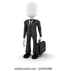 3d Man Businessman On White Background Stock Illustration 125491988 ...