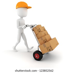 3d Man Delivering Some Boxes Stock Illustration 123852562 | Shutterstock