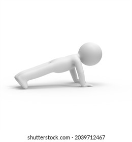 3d Man Doing Pushup Exercise Stock Illustration 2039712467 | Shutterstock