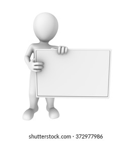 3d Small People Empty Signboard Hands Stock Illustration 215681896 ...