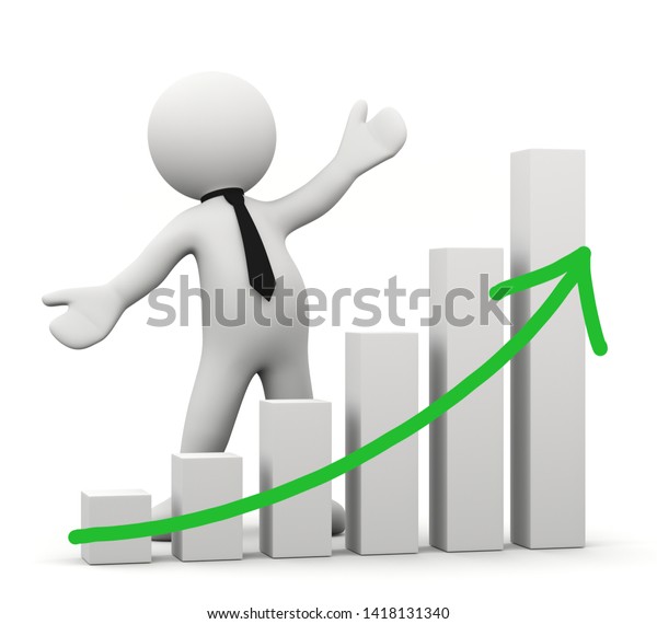 3d Man Growth Chart On White Stock Illustration 1418131340 | Shutterstock