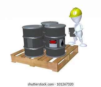 A 3d Man Hazardous Material Handling