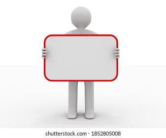 3d Man Holding Blank Board 3d Stock Illustration 1852805008 | Shutterstock