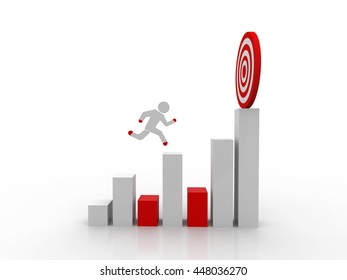 3d Man Jumping Across Problem His Stock Illustration 448036270 ...