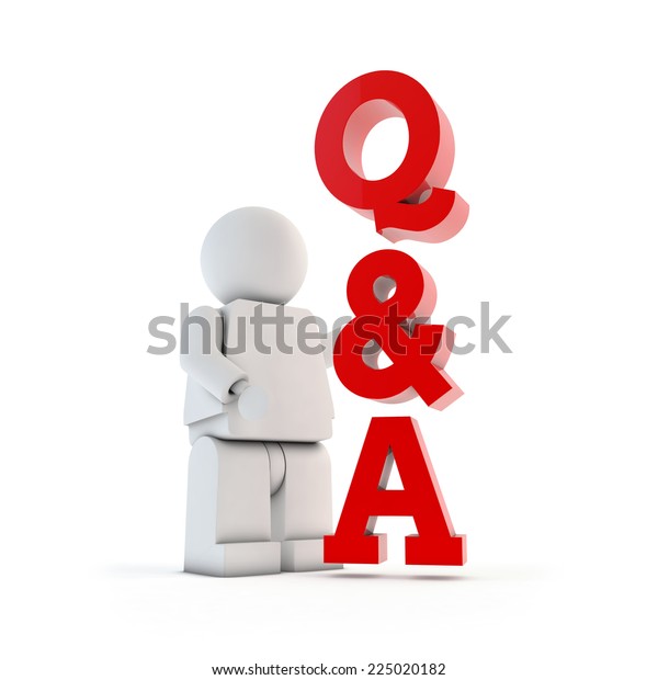 3d Man Looking On Qa Letters Stock Illustration 225020182