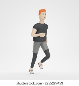 3D Man Run Exercise Jogging Marathon Speed Leader 