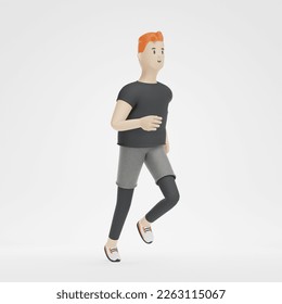 3D Man Run Exercise Jogging Marathon Speed Leader 
