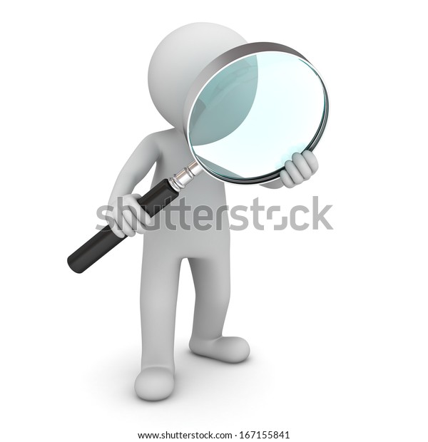 3d Man Standing Holding Magnifying Glass Stock Illustration 167155841 6728