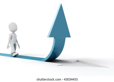 3d Man Walking On Blue Arrow Stock Illustration 43034455 | Shutterstock