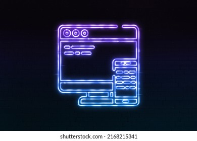 3D Managing Service Monitoring Rules Icon Neon Sign