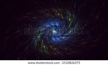 3D manual rendering abstract blue fractal light background. Its not AI Generatd illustration.