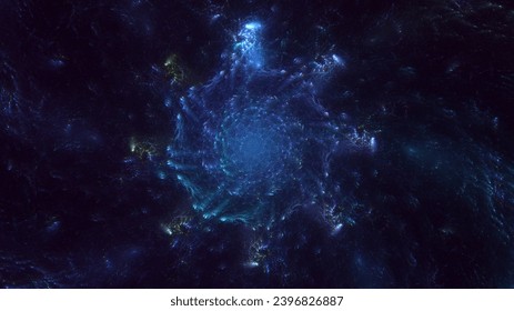 3D manual rendering abstract round hole light background