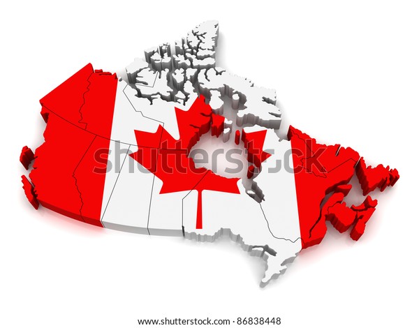 3d Map Canada Stock Illustration 86838448