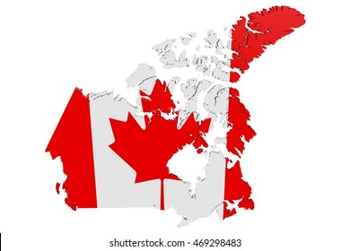 3d Map Canada Colors National Flag Stock Illustration 469298483 ...