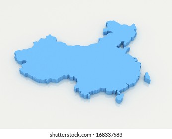 3d Map Of China With High-resolution On Background